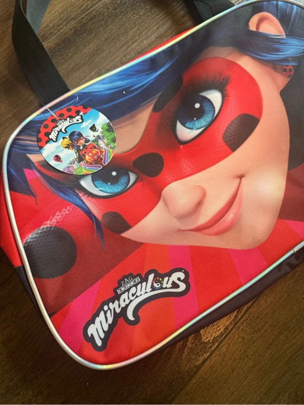 NWT Miraculous Ladybug Girls Duffle Bag toy storage or overnight bag